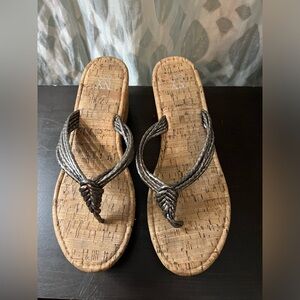 New York & Company High wedge flip flop size 9